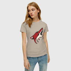 Футболка хлопковая женская Phoenix Coyotes, цвет: миндальный — фото 2