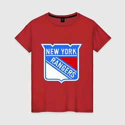 Футболка хлопковая женская New York Rangers, цвет: красный