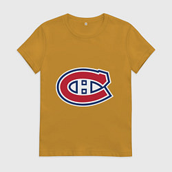 Футболка хлопковая женская Montreal Canadiens, цвет: горчичный