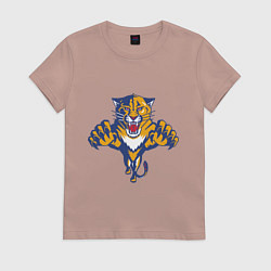 Футболка хлопковая женская Florida Panthers, цвет: пыльно-розовый