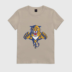 Футболка хлопковая женская Florida Panthers, цвет: миндальный