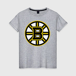 Футболка хлопковая женская Boston Bruins, цвет: меланж