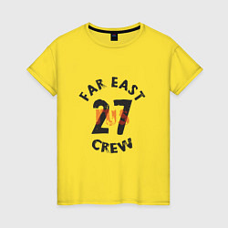 Футболка хлопковая женская Far East 27 Crew, цвет: желтый