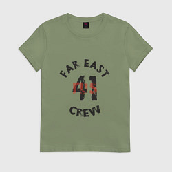 Футболка хлопковая женская Far East 41 Crew, цвет: авокадо