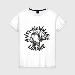 Футболка хлопковая женская Anti Nowhere League, цвет: белый
