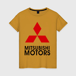 Футболка хлопковая женская Mitsubishi, цвет: горчичный