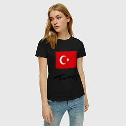Футболка хлопковая женская Turkey, цвет: черный — фото 2