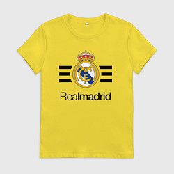 Футболка хлопковая женская Real Madrid Lines, цвет: желтый