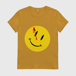 Футболка хлопковая женская Cмайл с кровью, цвет: горчичный