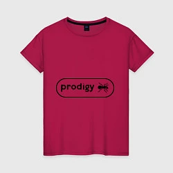 Футболка хлопковая женская Prodigy лого с муравьем, цвет: маджента
