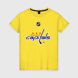 Футболка хлопковая женская Washington Capitals: Ovechkin 8, цвет: желтый