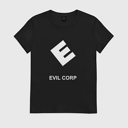 Футболка хлопковая женская Evil corporation, цвет: черный