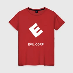 Футболка хлопковая женская Evil corporation, цвет: красный