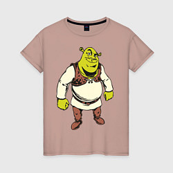 Футболка хлопковая женская Shrek 3, цвет: пыльно-розовый