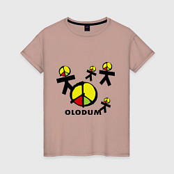 Футболка хлопковая женская Olodum, цвет: пыльно-розовый