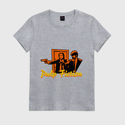 Футболка хлопковая женская Pulp Fiction, цвет: меланж