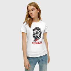 Футболка хлопковая женская Obey me. Подчиняйся мне!, цвет: белый — фото 2