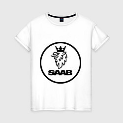 Футболка хлопковая женская Saab, цвет: белый