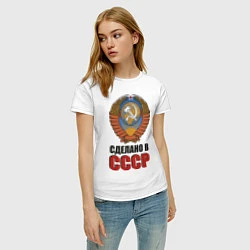 Футболка хлопковая женская Сделано в СССР, цвет: белый — фото 2