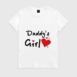 Футболка хлопковая женская Daddys Girl, цвет: белый
