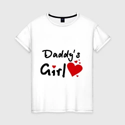 Футболка хлопковая женская Daddys Girl, цвет: белый