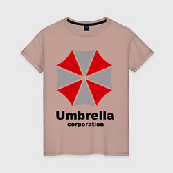 Футболка хлопковая женская Umbrella corporation, цвет: пыльно-розовый