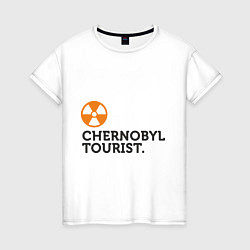 Футболка хлопковая женская Chernobyl tourist, цвет: белый
