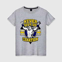 Футболка хлопковая женская Never Give Up: Cenation, цвет: меланж