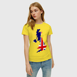 Футболка хлопковая женская Великобритания (Great Britain), цвет: желтый — фото 2