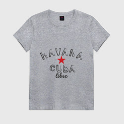 Футболка хлопковая женская Havana Cuba, цвет: меланж