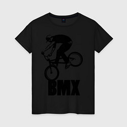 Футболка хлопковая женская BMX 3, цвет: черный
