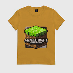 Футболка хлопковая женская Minecraft: Pocket Edition, цвет: горчичный