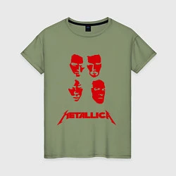 Футболка хлопковая женская Metallica kvartet, цвет: авокадо