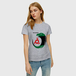 Футболка хлопковая женская Ingushetia Eagle, цвет: меланж — фото 2