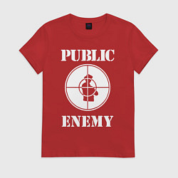 Футболка хлопковая женская Public Enemy, цвет: красный
