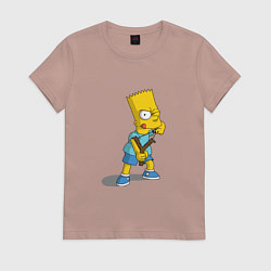 Футболка хлопковая женская Bad Bart, цвет: пыльно-розовый
