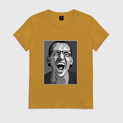 Футболка хлопковая женская Bennington Mono, цвет: горчичный