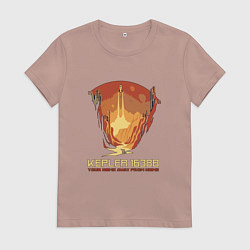 Футболка хлопковая женская Ваш дом вдали от дома, цвет: пыльно-розовый