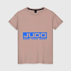 Футболка хлопковая женская Judo: More than sport, цвет: пыльно-розовый