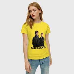 Футболка хлопковая женская Sherlock, цвет: желтый — фото 2