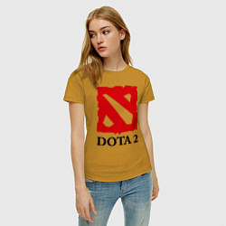 Футболка хлопковая женская Dota 2: Logo, цвет: горчичный — фото 2