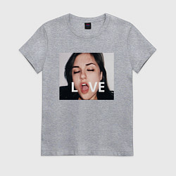 Футболка хлопковая женская Sasha Grey LOVE, цвет: меланж