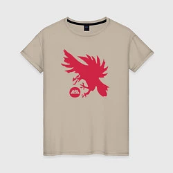 Футболка хлопковая женская Warlock Eagle, цвет: миндальный