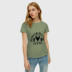 Футболка хлопковая женская Power House Gym, цвет: авокадо — фото 2
