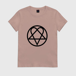Футболка хлопковая женская HIM Symbol, цвет: пыльно-розовый