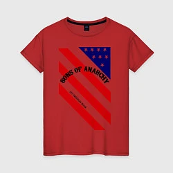 Футболка хлопковая женская Sons of Anarchy: USA, цвет: красный