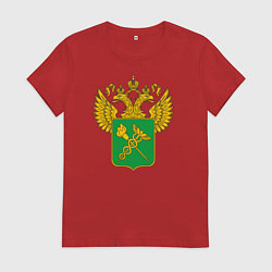 Футболка хлопковая женская Герб Таможни, цвет: красный