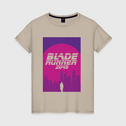 Футболка хлопковая женская Blade Runner 2049: Purple, цвет: миндальный