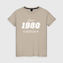 Футболка хлопковая женская Limited Edition 1980, цвет: миндальный