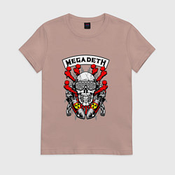 Футболка хлопковая женская Megadeth Rocker, цвет: пыльно-розовый